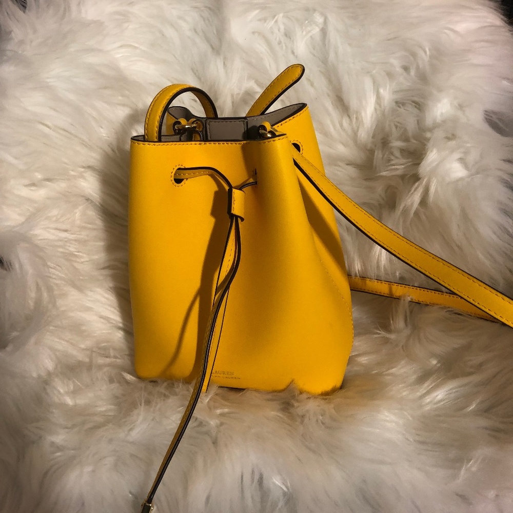 SOLD: Yellow Ralph Lauren Bucket Bag